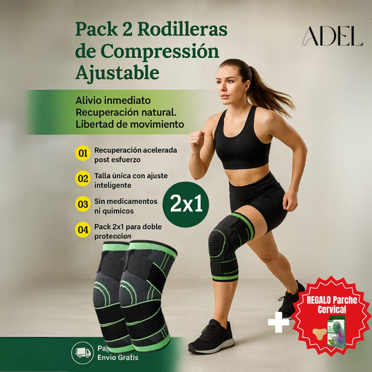 ComfortKnee™ Pack 2 Rodillera De Compresion Ajuste Inteligente